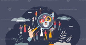 Targeted audience for effective and accurate marketing tiny person concept