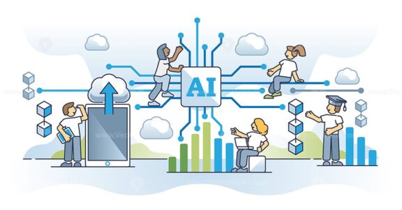 Evolution of data and technology for information research outline concept
