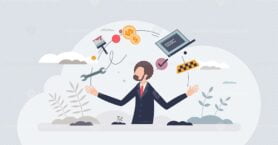 Gig economy and labor market for temporary jobs and tasks tiny person concept