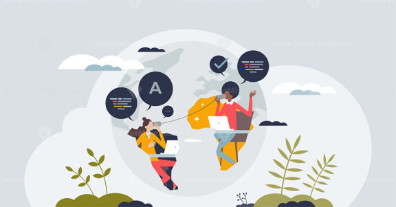 The rise of remote work culture and distant communication tiny person concept