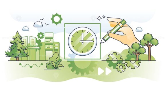 Time boxing as agile principle for time management outline hands concept