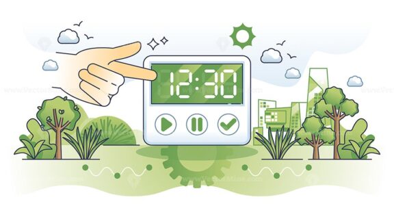 Time tracking software for effective work management outline hands concept