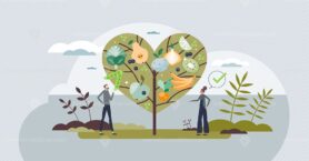 Veganism and vegan diet lifestyle as healthy food choice tiny person concept