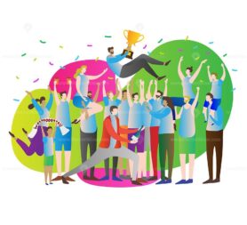 FREE Victory crowd vector illustration