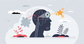 Vision and intuition for future strategy planning tiny person concept