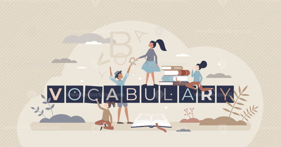 Vocabulary and word count in daily speech and language tiny person concept