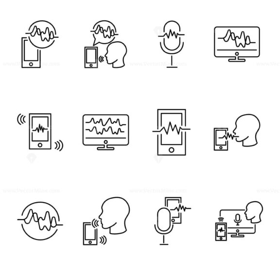 FREE Voice recognition vector illustration collection set
