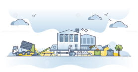 Waste management plant and garbage processing facility outline concept