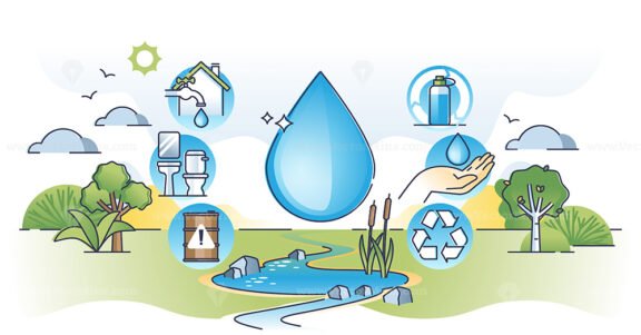 Water management system for liquid H2O resources control outline diagram