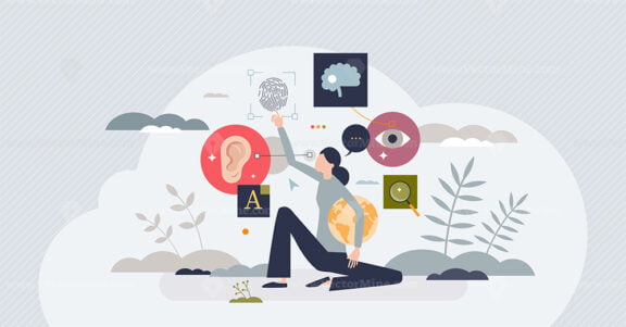 Web accessibility and easy online browsing assistance tiny person concept