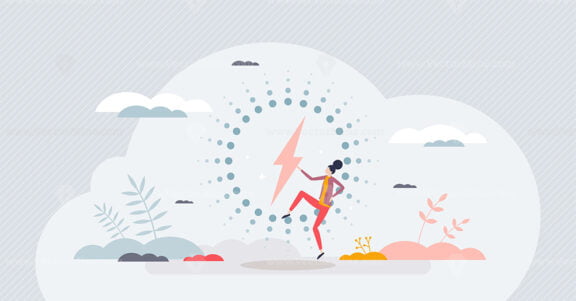 Wireless electricity with power charging without cable tiny person concept