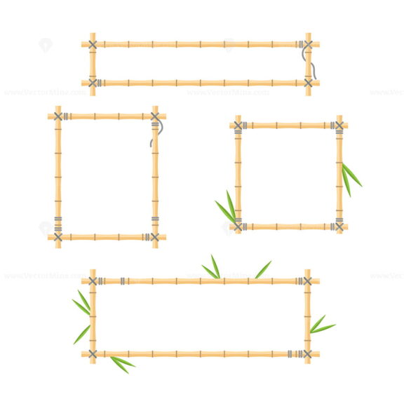 FREE Flat vector illustration with wood stick frame background collection