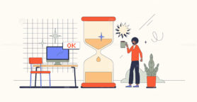 Work and life balance for healthy business management tiny person concept