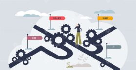 Workforce planning and effective employee management tiny person concept